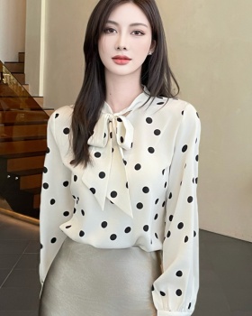 Profession long sleeve shirt polka dot chiffon shirt