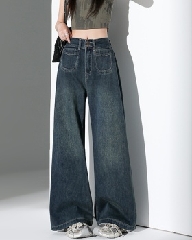 Loose slim jeans classic wide leg long pants