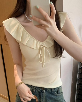 Korean style sleeveless tops temperament sweater for women