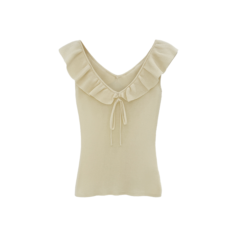 Korean style sleeveless tops temperament sweater for women