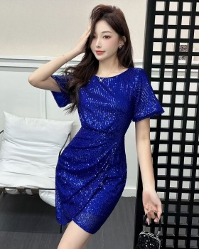 Sexy sequins dress temperament slim evening dress for women