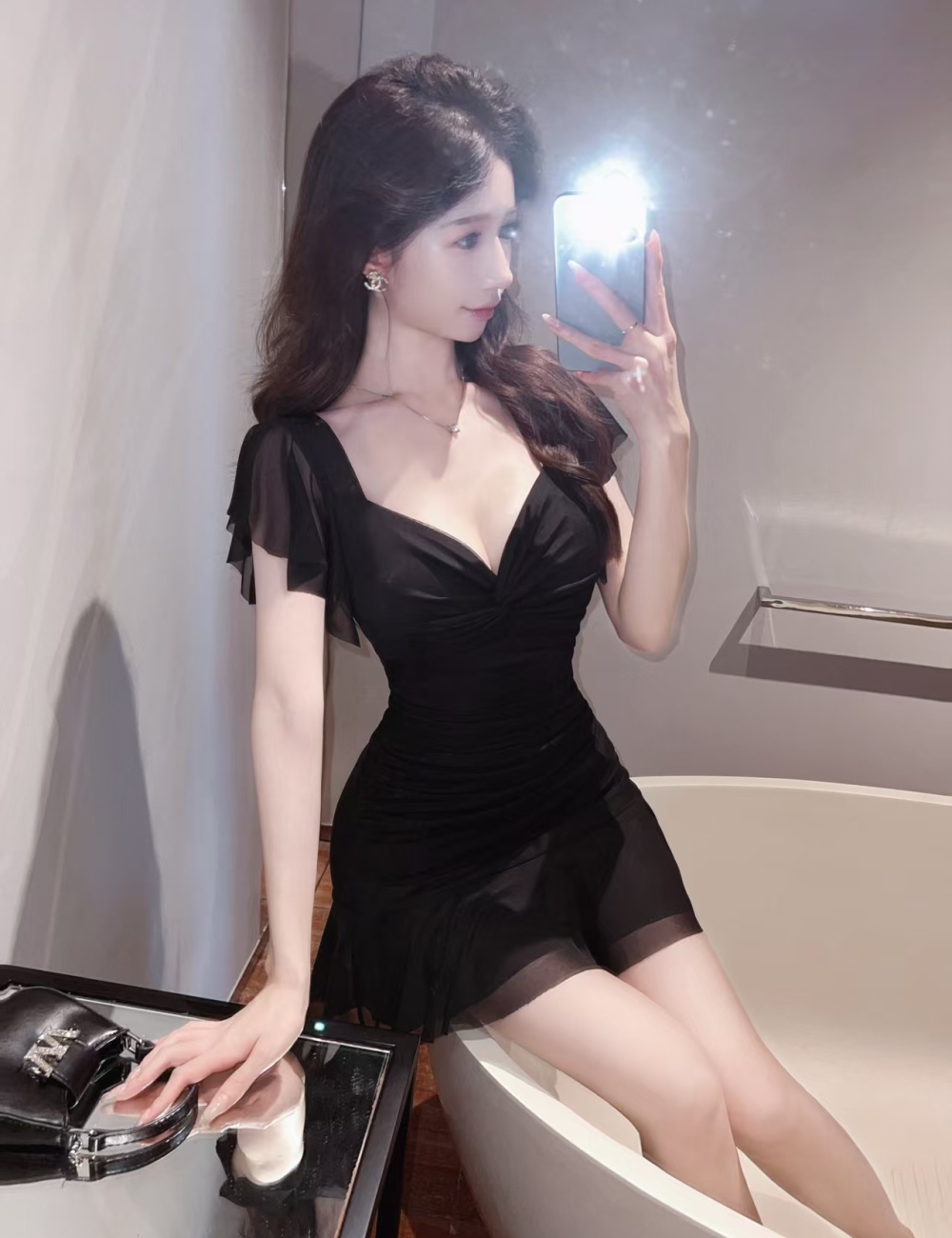 Package hip short short sleeve bottoming dress