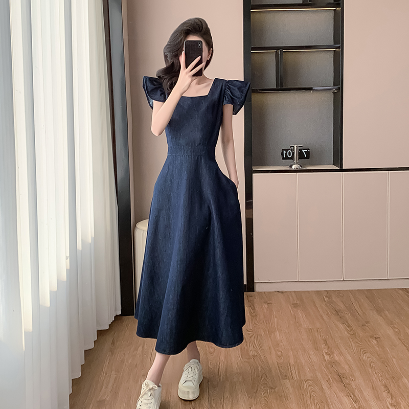 Boats sleeve long dress sleeveless dress