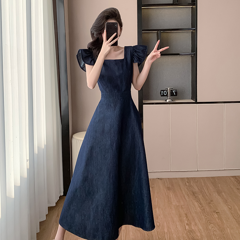 Boats sleeve long dress sleeveless dress