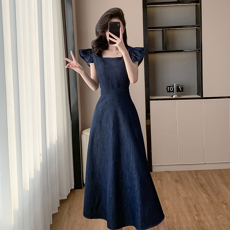 Boats sleeve long dress sleeveless dress