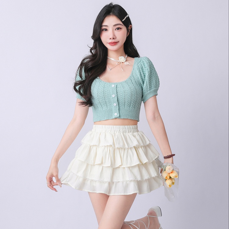 High waist cake slim skirt ballet lace short skirt