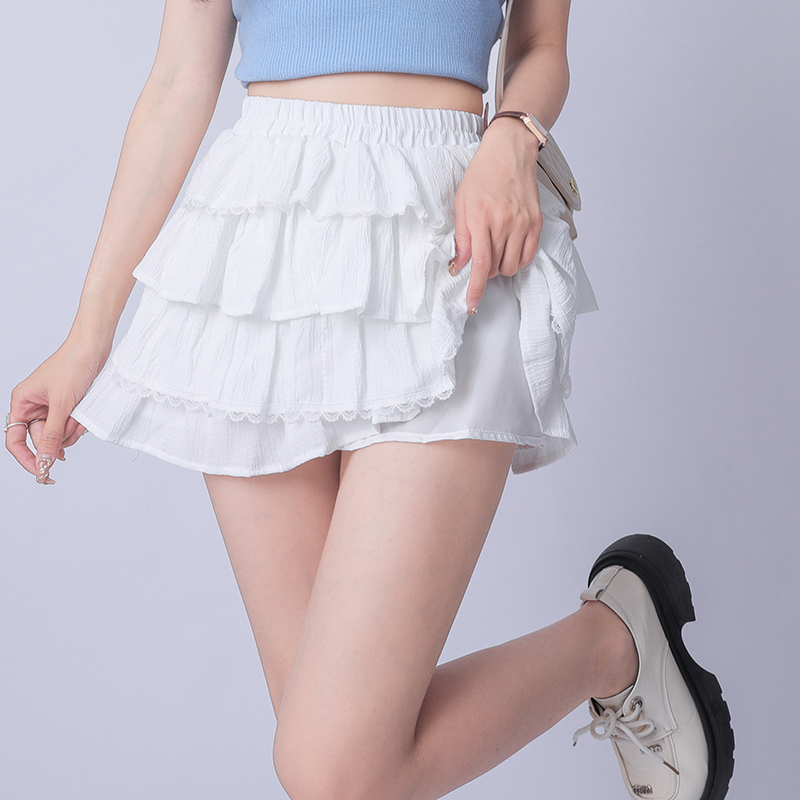 High waist cake slim skirt ballet lace short skirt