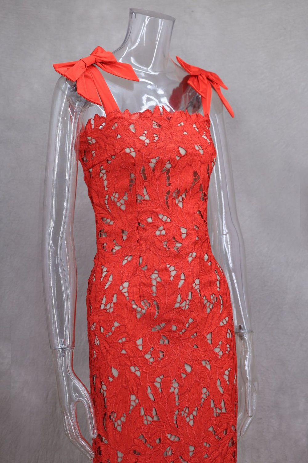 European style temperament bow spring and summer long dress