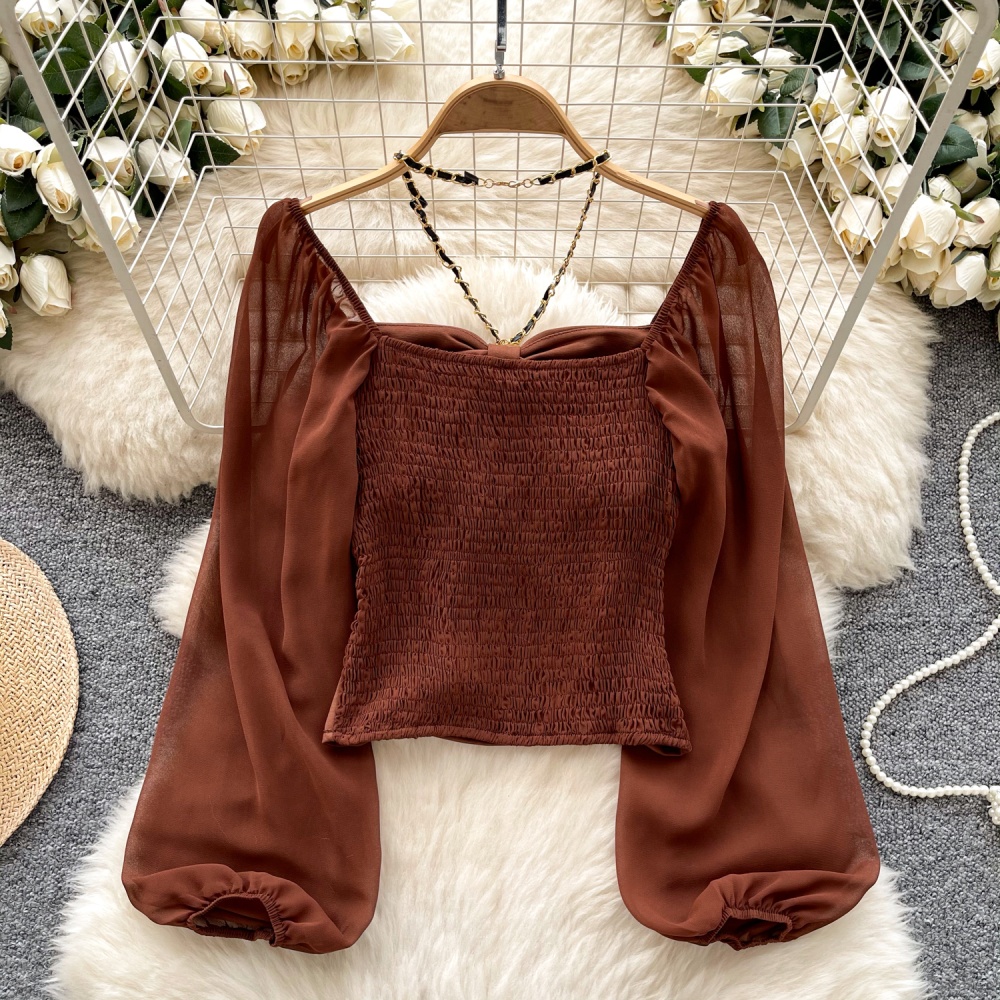 Puff sleeve spicegirl spring tops for women