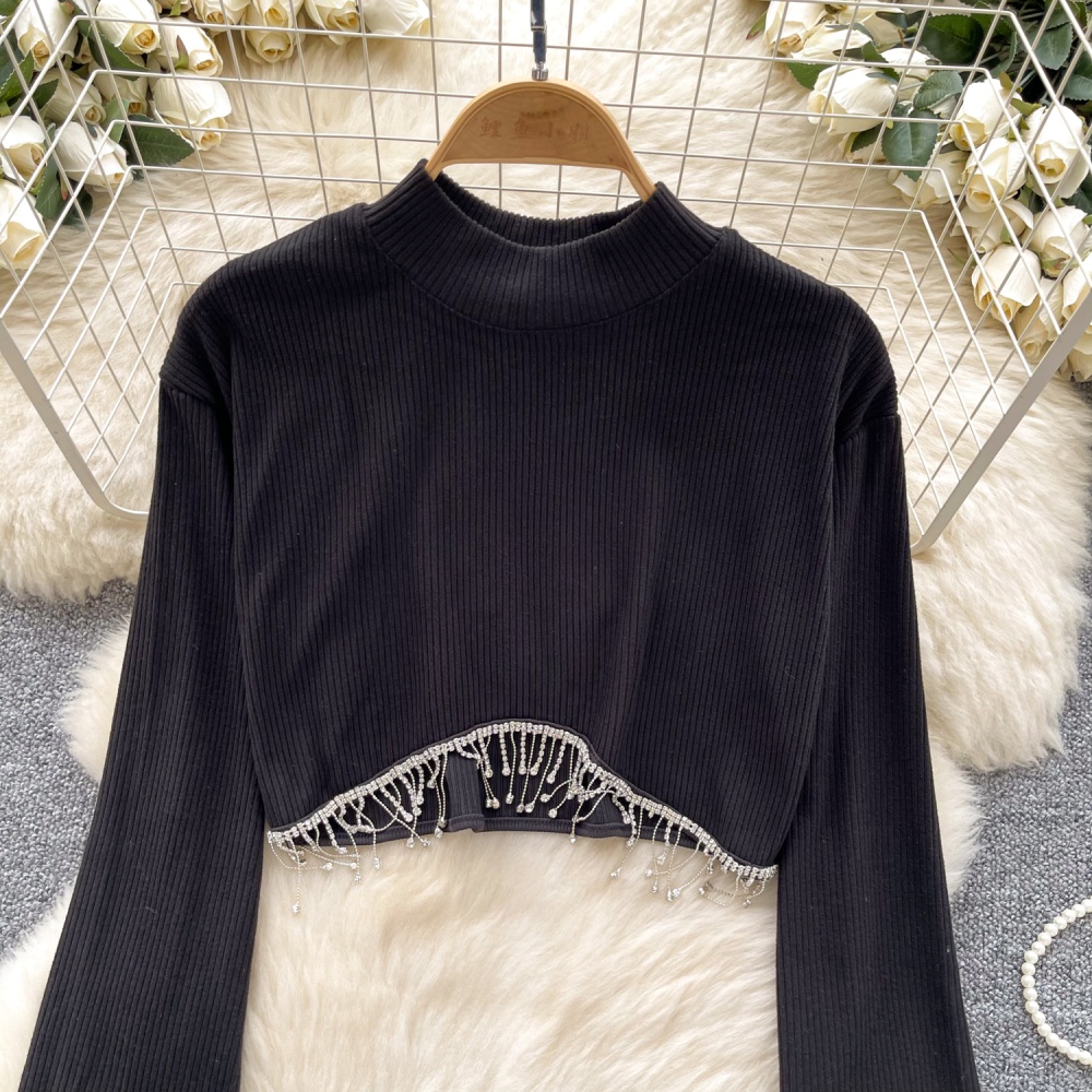 Retro long sleeve tops spring T-shirt for women