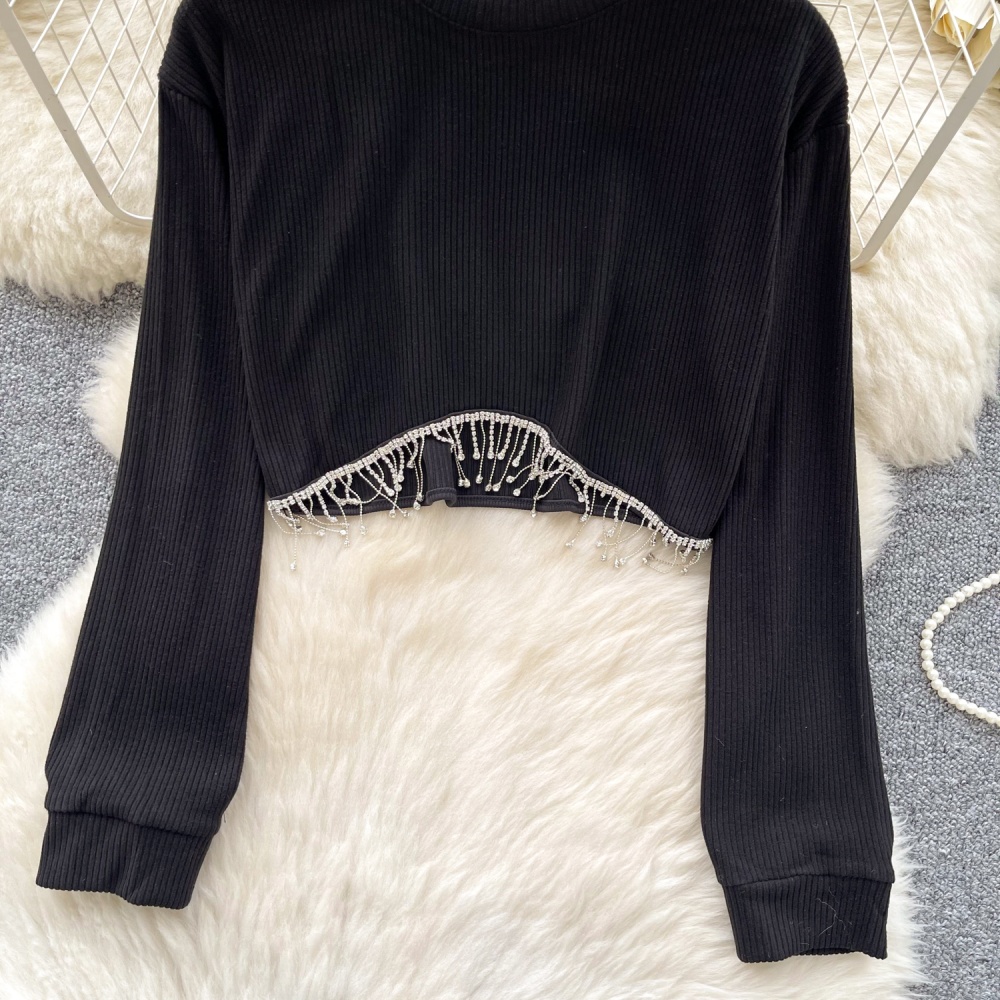 Retro long sleeve tops spring T-shirt for women