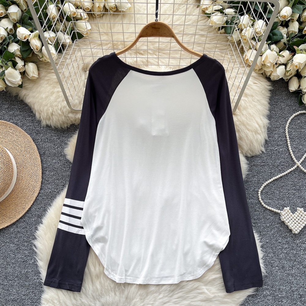 Loose simple T-shirt long sleeve tops for women