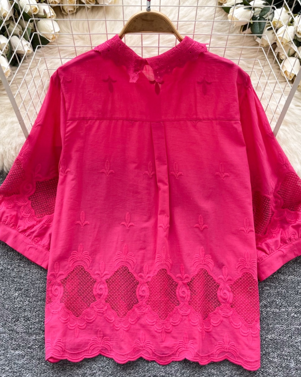 Retro tops embroidery shirt for women