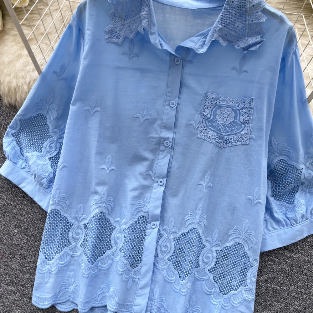 Retro tops embroidery shirt for women