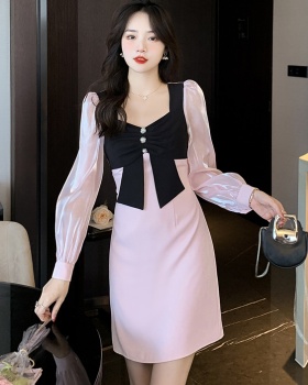 Temperament chanelstyle long sleeve spring dress