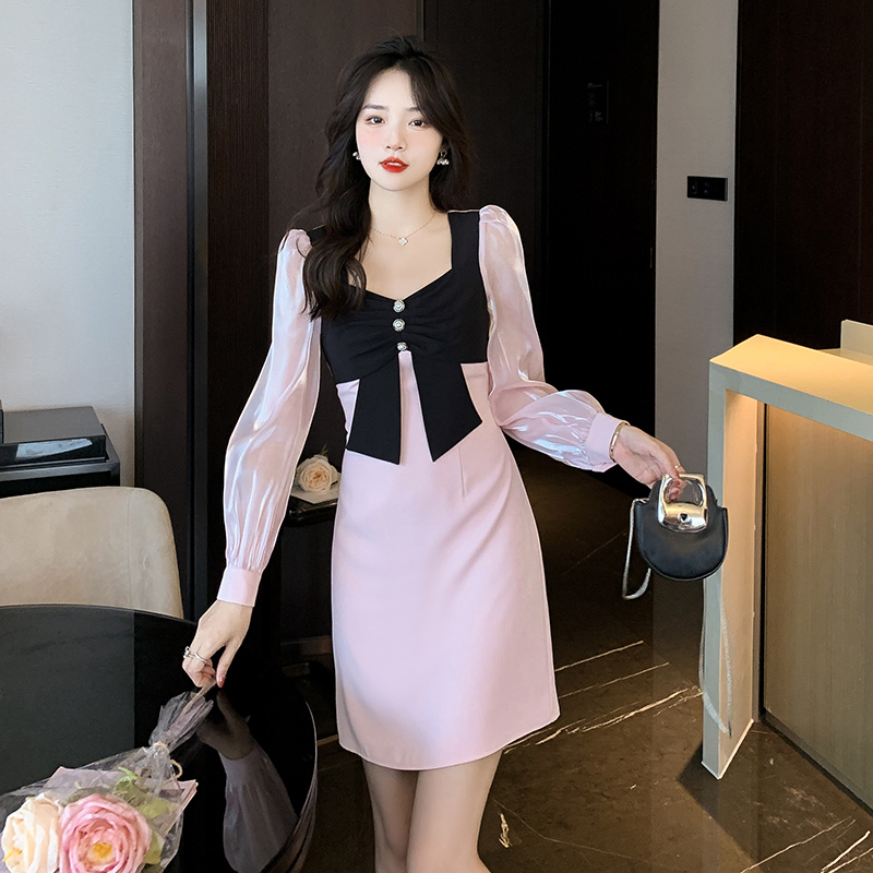 Temperament chanelstyle long sleeve spring dress