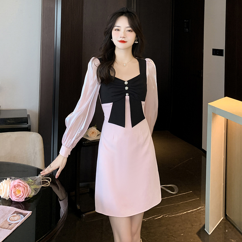 Temperament chanelstyle long sleeve spring dress