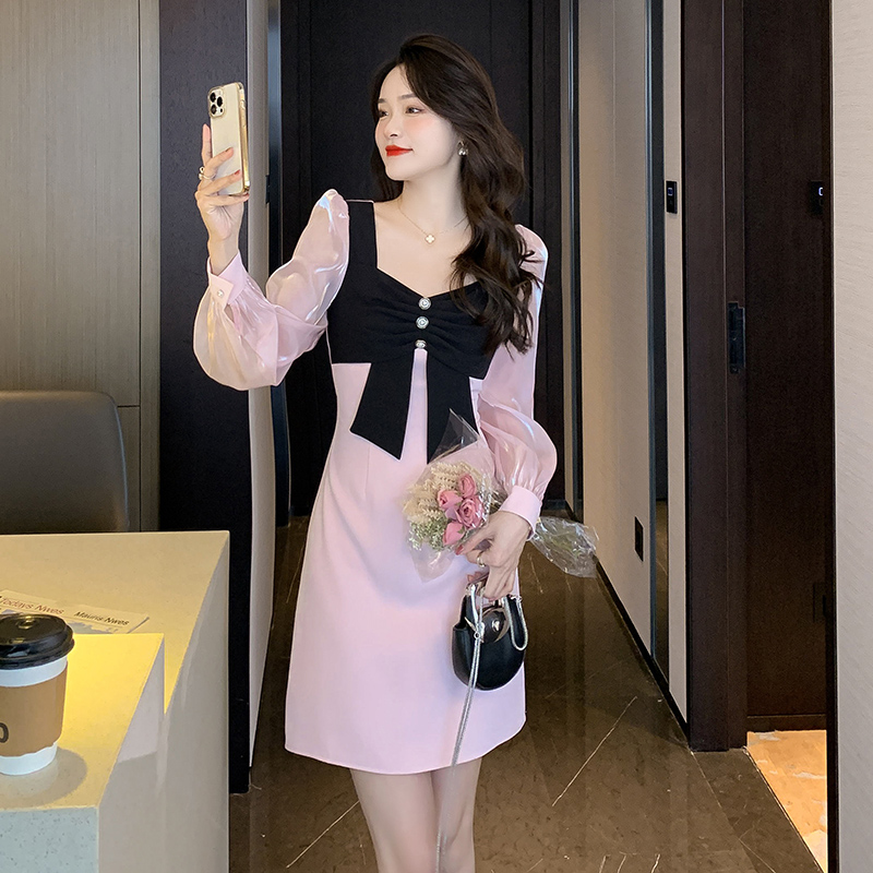 Temperament chanelstyle long sleeve spring dress