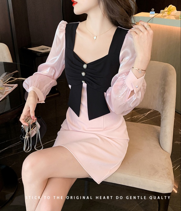 Temperament chanelstyle long sleeve spring dress