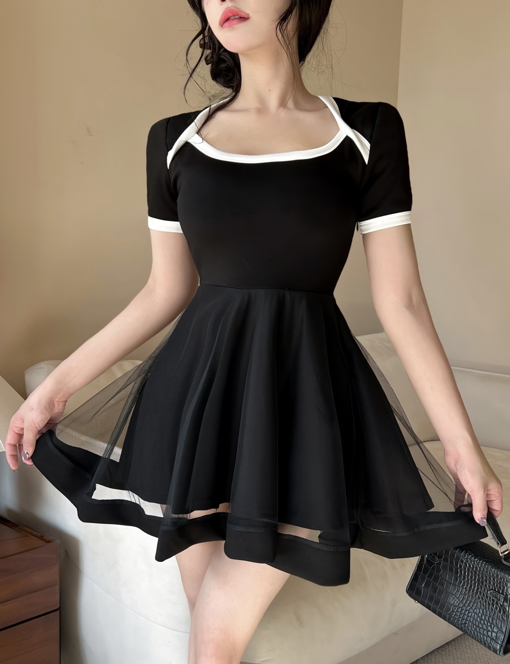 Spicegirl sexy Woolen dress enticement college style dress