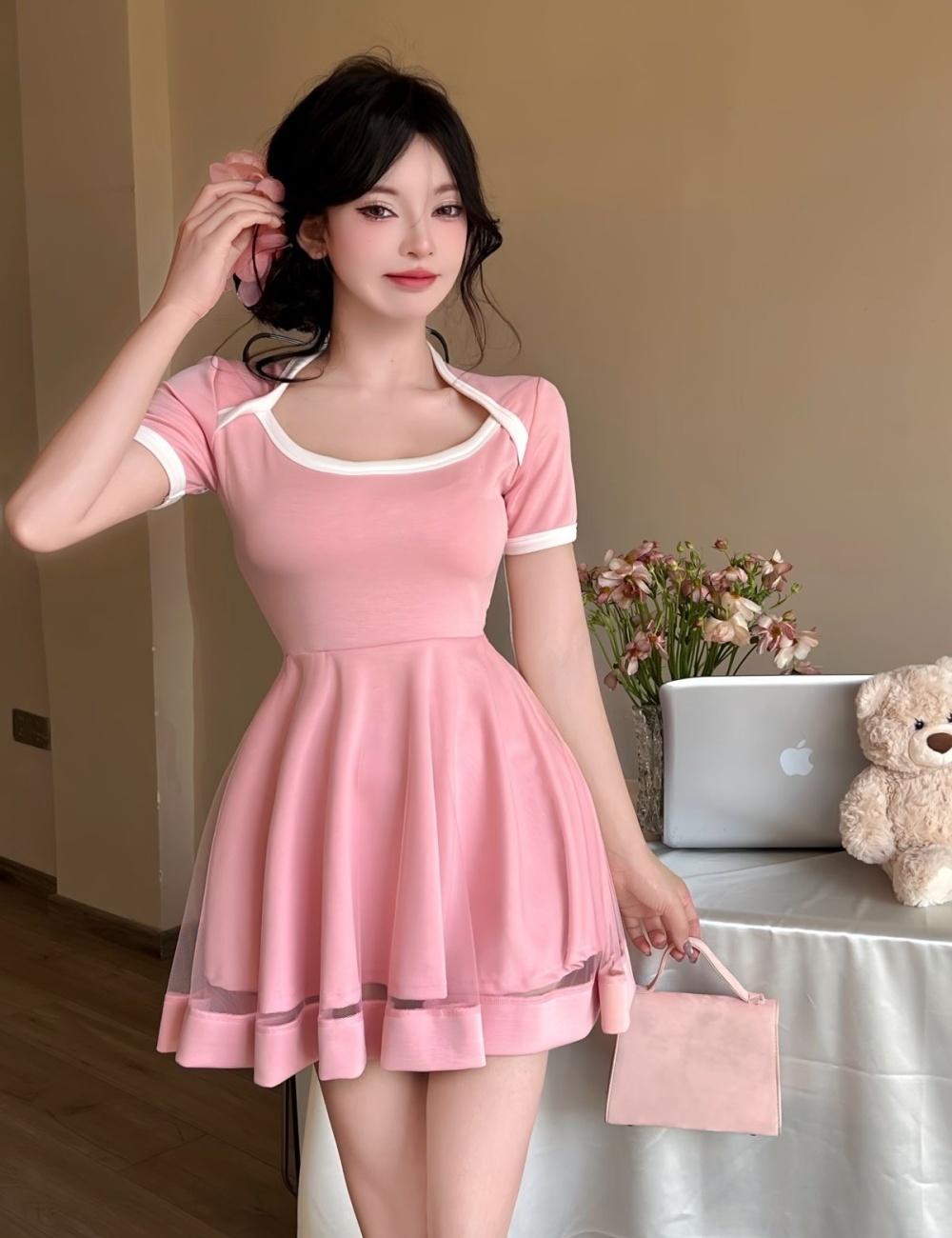 Spicegirl sexy Woolen dress enticement college style dress