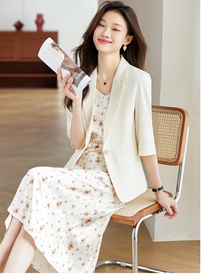 Thin all-match coat short summer business suit 2pcs set