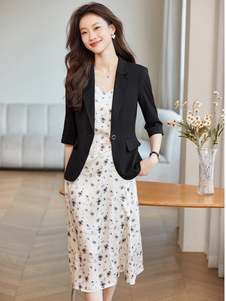 Spring and autumn business suit short coat 2pcs set for women