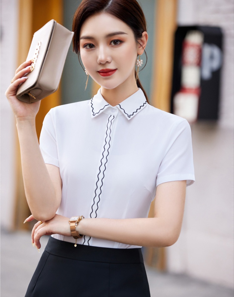 Summer slim work clothing profession white shirt