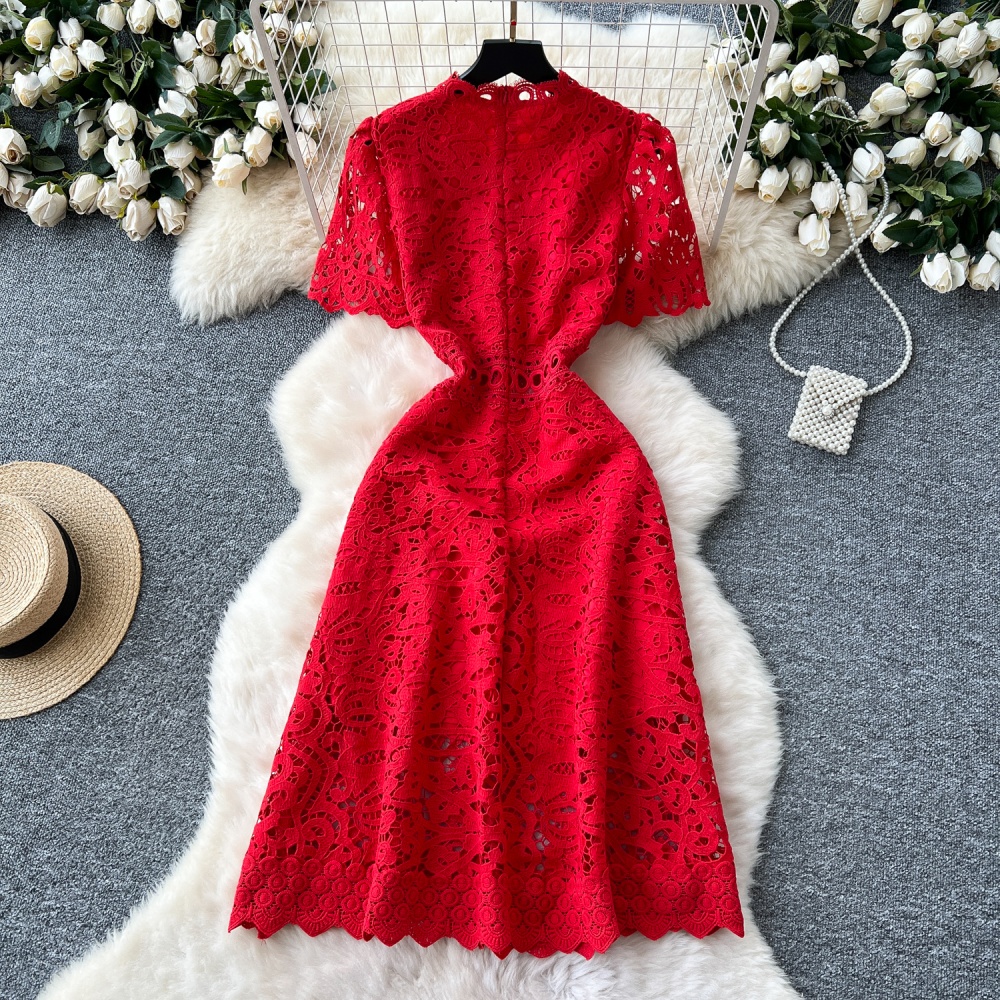 France style lace dress summer long dress for women