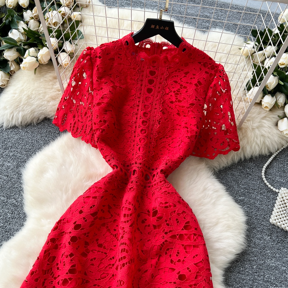 France style lace dress summer long dress for women