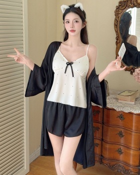 Maiden enticement pajamas ice silk vest 3pcs set