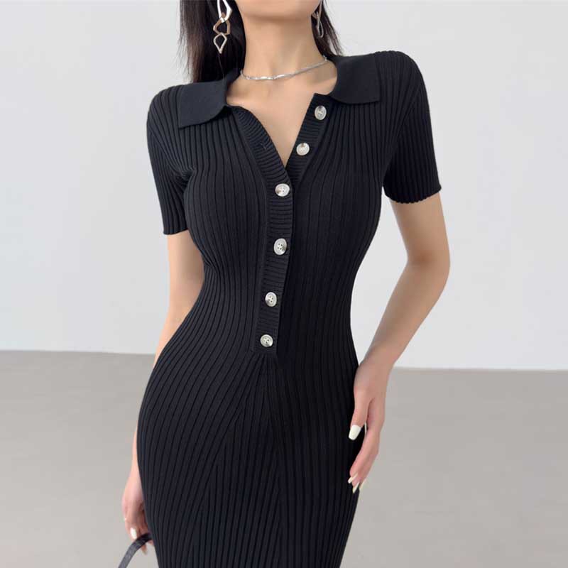 Tight slim package hip knitted dress for women