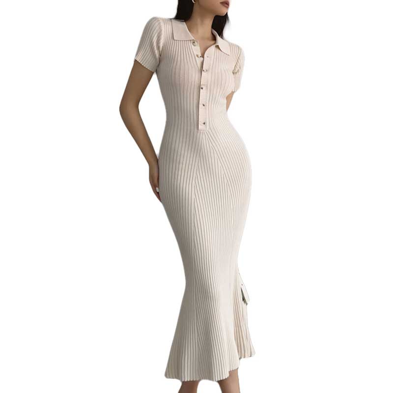 Tight slim package hip knitted dress for women