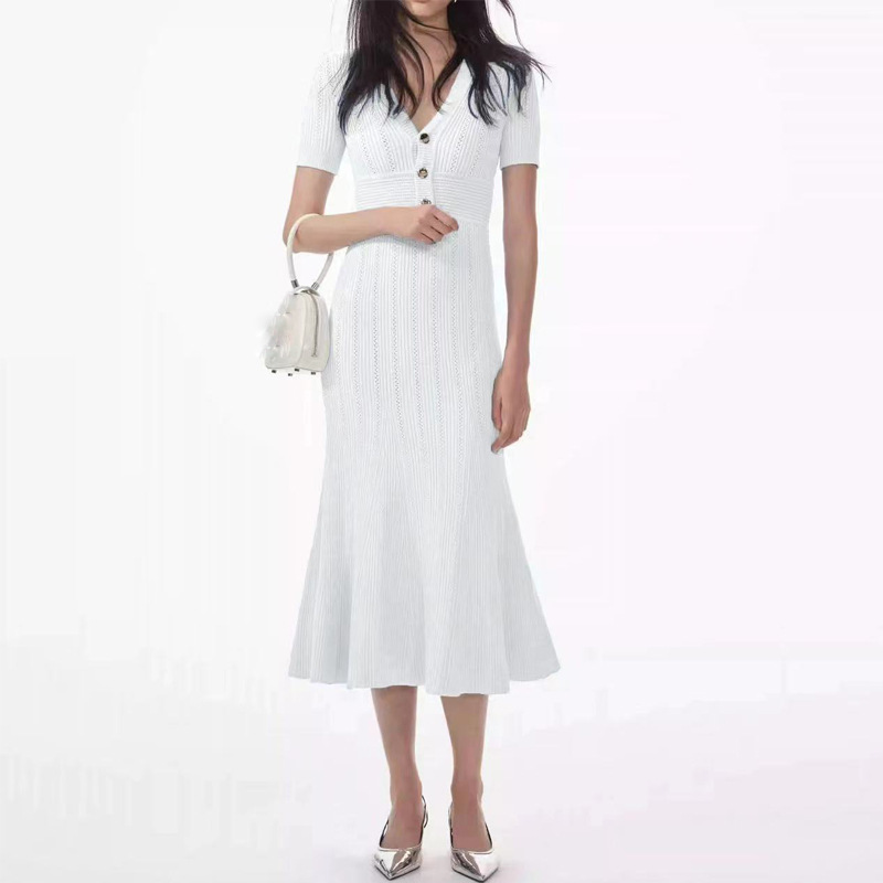 Hollow slim sweater dress temperament ladies dress