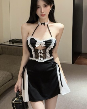 Sexy splice fashion halter dress for women