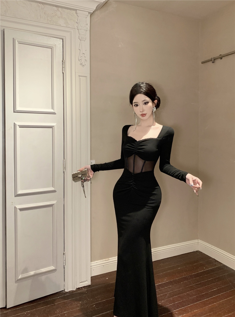 Sexy formal dress France style long dress for women