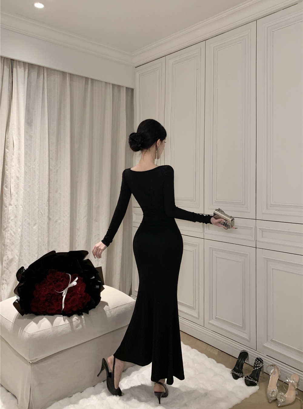 Sexy formal dress France style long dress for women