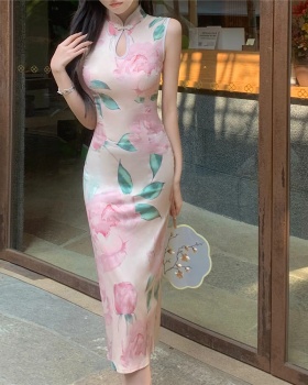 Maiden split sleeveless dress Chinese style sexy cheongsam