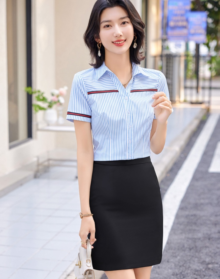 Short sleeve business suit summer skirt 2pcs set for women