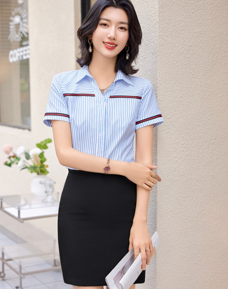 Short sleeve business suit summer skirt 2pcs set for women