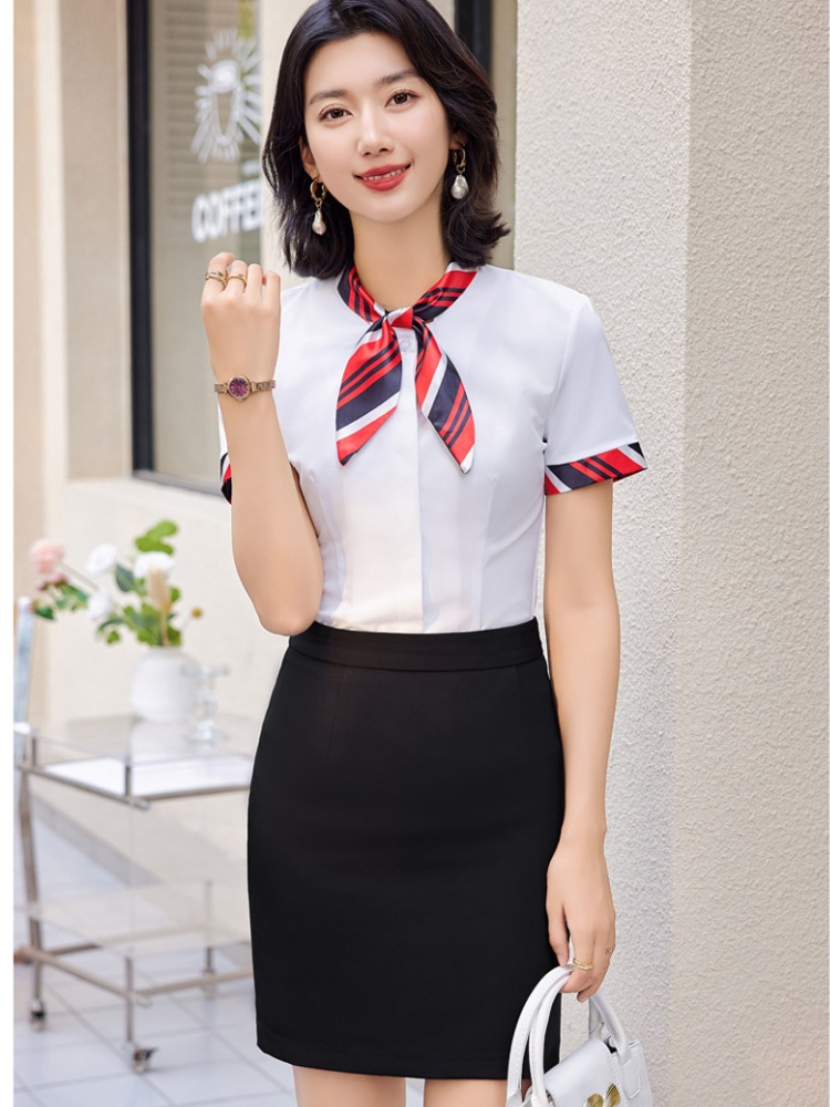 Chinese style work clothing temperament shirt 2pcs set