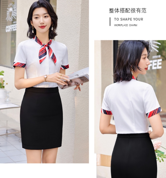 Chinese style work clothing temperament shirt 2pcs set