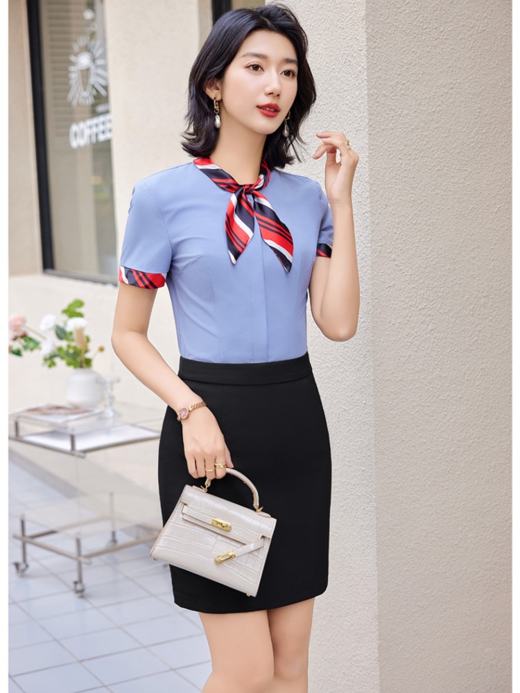 Chinese style work clothing temperament shirt 2pcs set