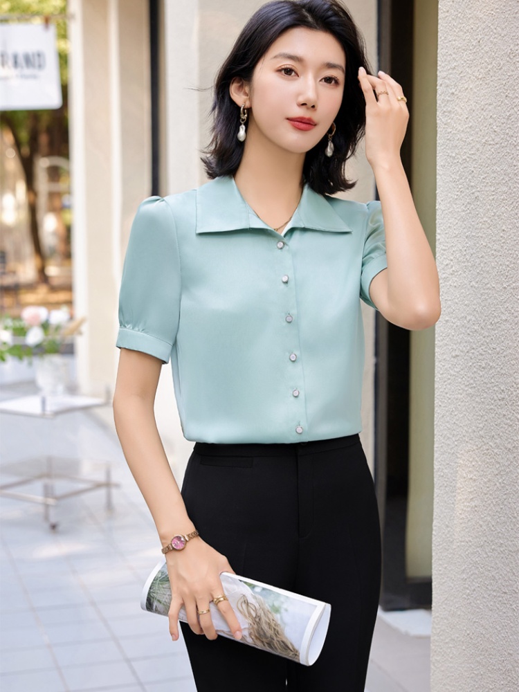 Chinese style shirt work clothing 2pcs set for women