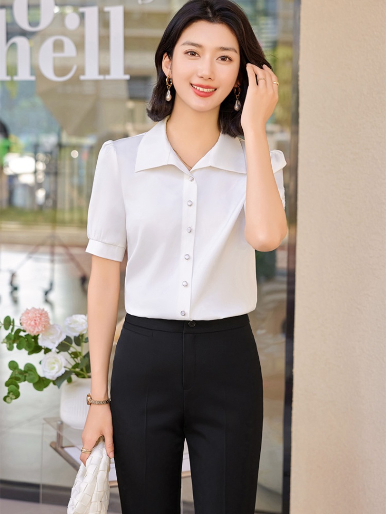 Chinese style shirt work clothing 2pcs set for women