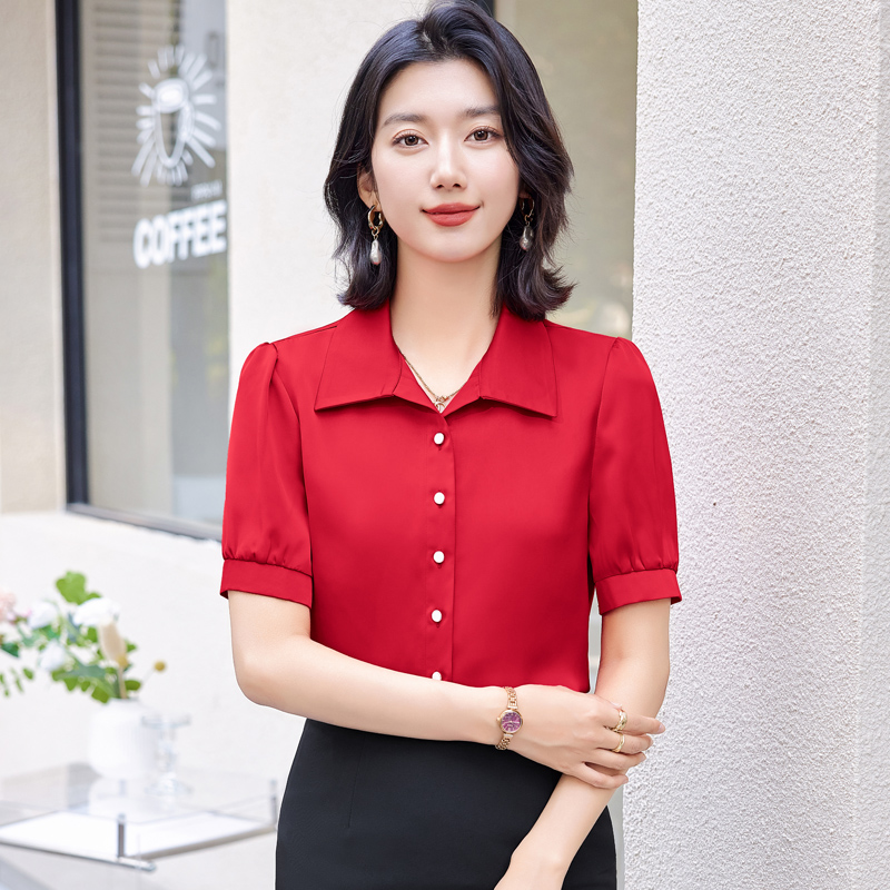 Chinese style shirt work clothing 2pcs set for women