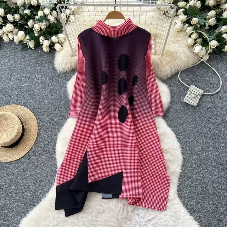 Long lapel large yard spring and autumn dress