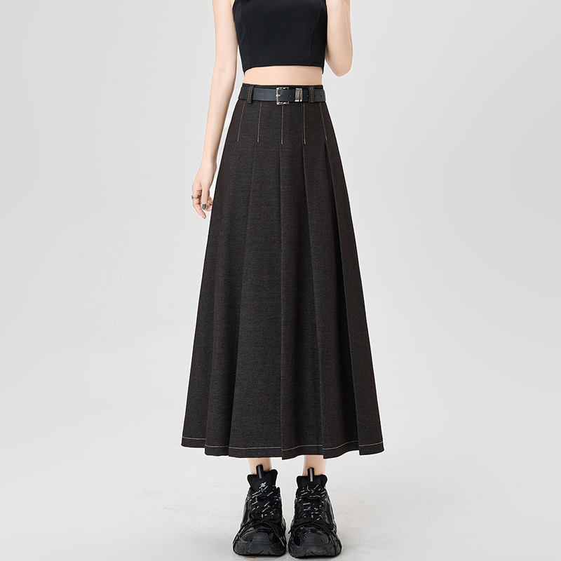 High waist Casual long dress slim spring skirt for women