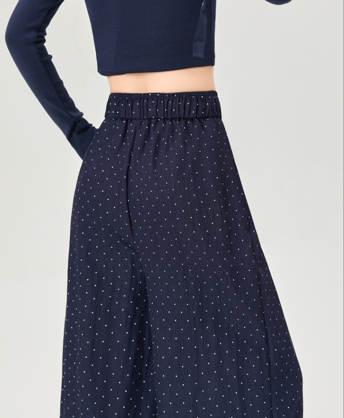 Polka dot pants slim wide leg pants for women