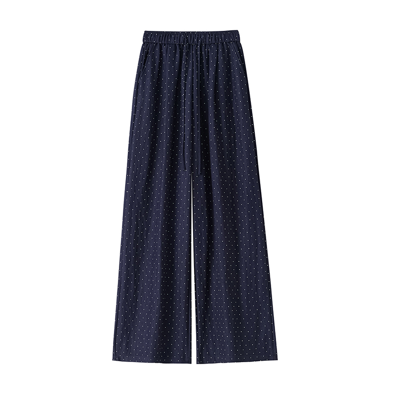 Polka dot pants slim wide leg pants for women